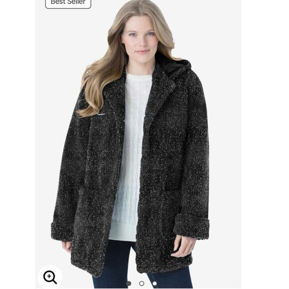 Woman within Hooded teddy bear Fleece jacket size large (18-20) - Picture 1 of 12